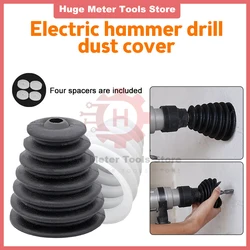 Electric Drill Dust Cover Rubber Impact Hammer Drill Dust Collector Dustproof Device Power Tool Accessories With 4 Rubber Pads