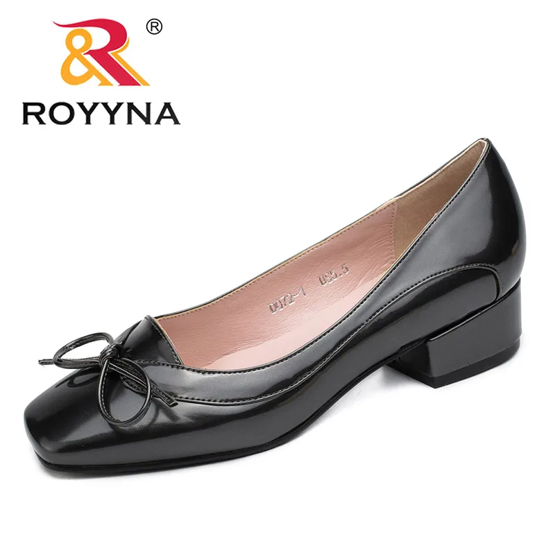 ROYYNA nuovo arrivo stile moda donna pompe nodo a farfalla scarpe eleganti da donna punta quadrata scarpe da ufficio da donna scarpe basse da donna