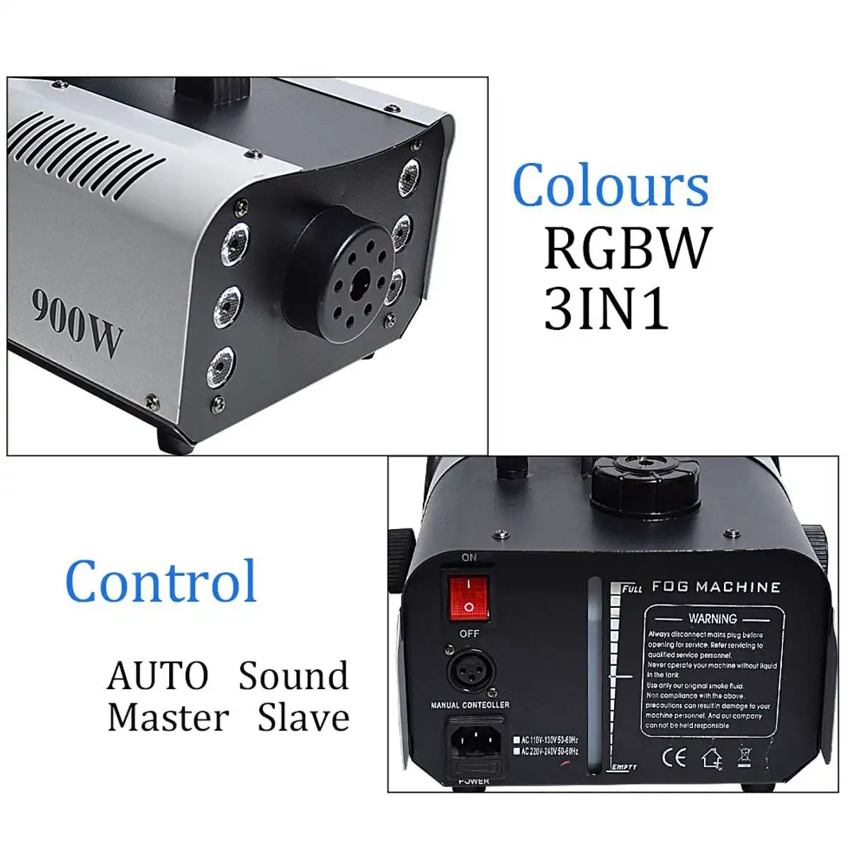 Máquina 3 en 1 de humo colorido para discoteca, eyector de nebulizador remoto LED, DJ, fiesta de Navidad, luz de escenario, máquina de niebla para fiesta y boda, 900W