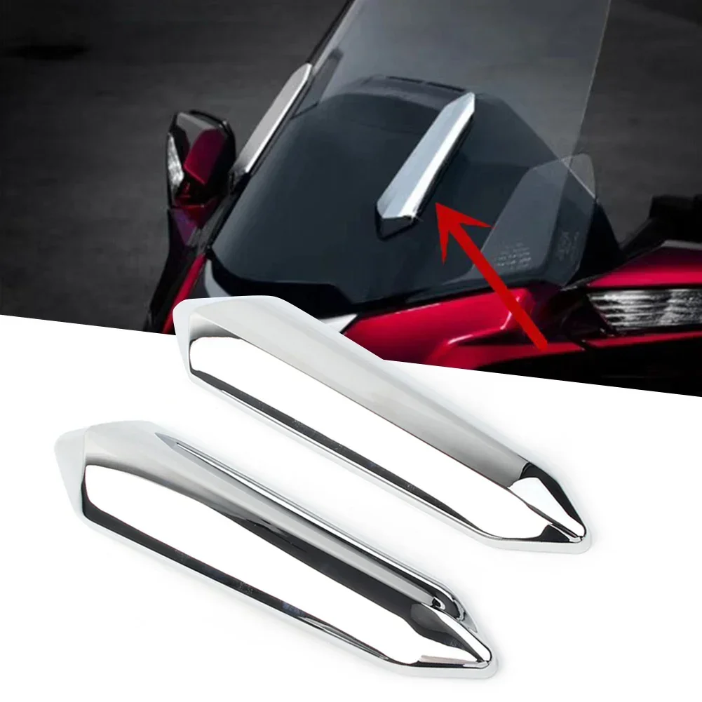 2pcs Chrome Motorcycle For Honda Goldwing GL1800 2018 2019 2020 2021 2022 2023 Gold Wing Windshield Windscreen Strut Covers ABS