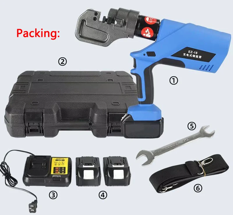 Portable Hydraulic Steel bar Cutter EZ-18 Small Electric Threaded Steel Cutting Pliers Rebar Cutting Machine Hydraulic Shear
