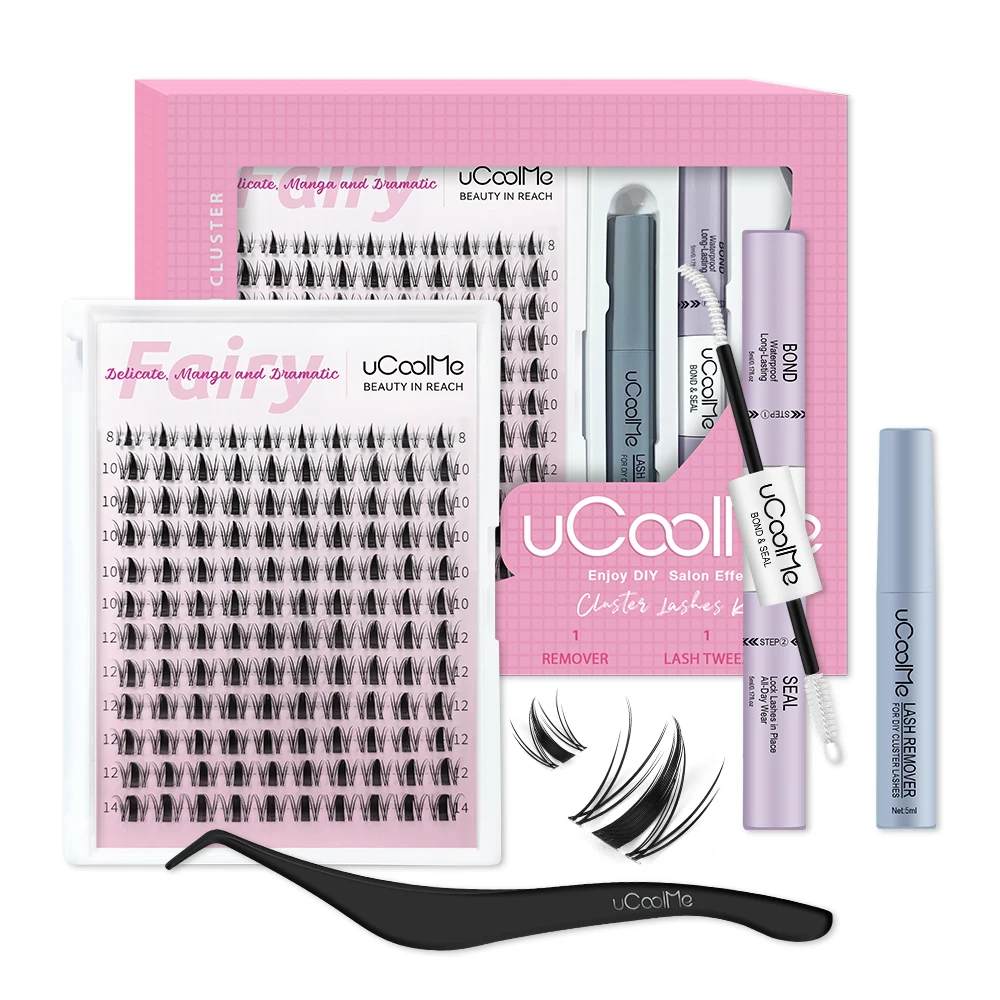 UCoolMe Lashes Short Fairy DIY Lashes Cluster Manga Lash Extension Kit  8-14mm DIY Individual Lashes Long Lasting WaterProof Las