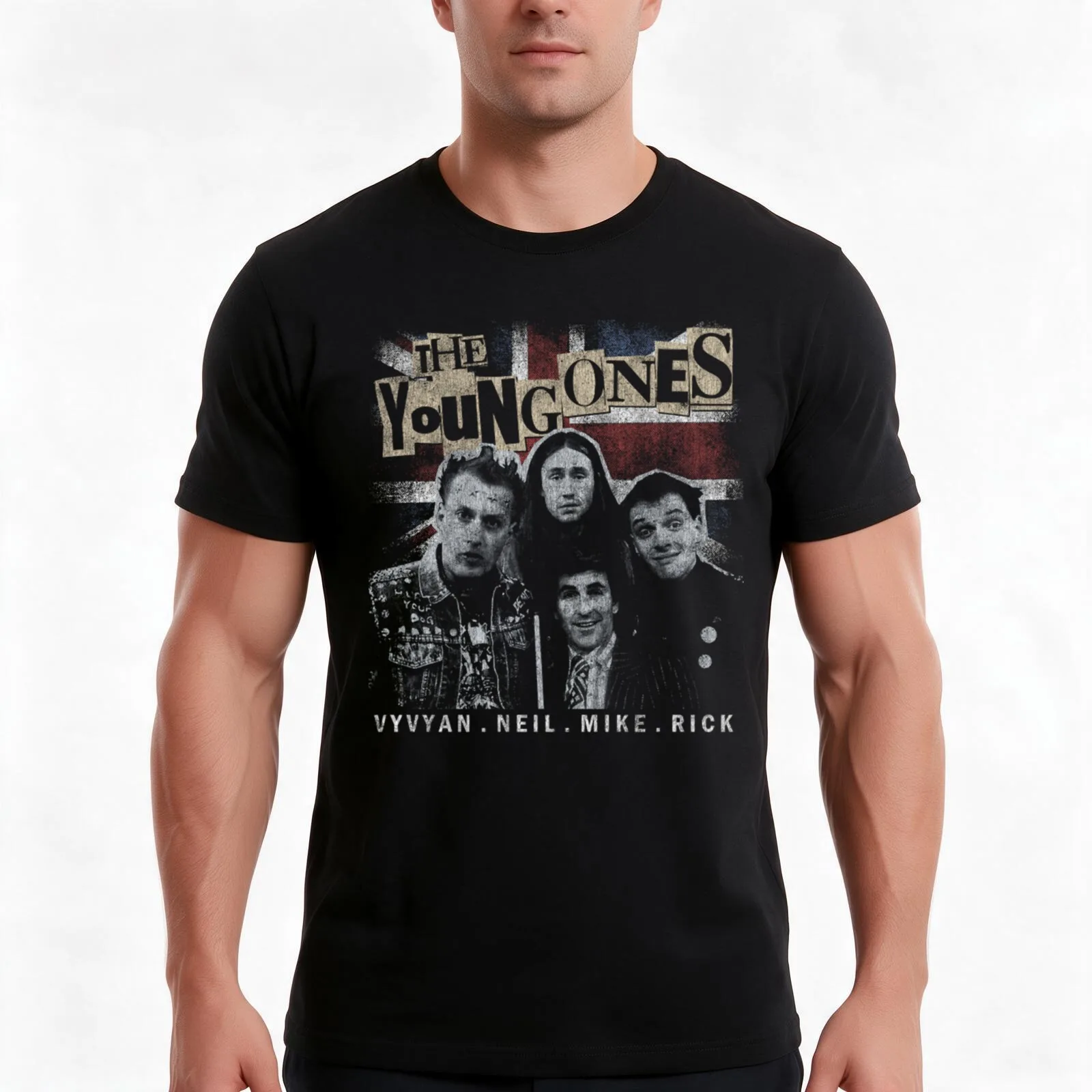 The Young Ones, Vyvyan bastard, comedy T-Shirt, Summer Casual Cotton Tee, Oversized Streetwear Tops, Vintage Graphic Print