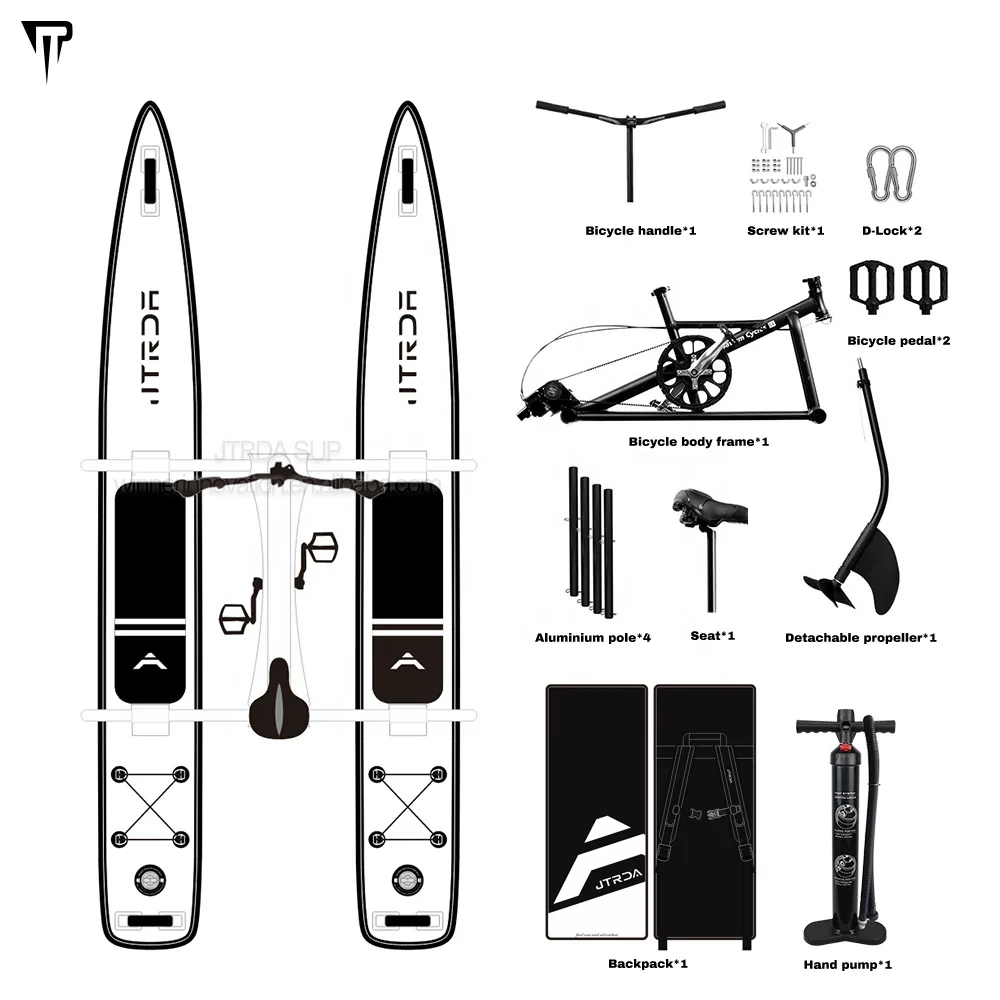 

JTRDA Inflatable Drop Stitch Sea Bicycle Pvc Floating Pedal Boats Water Bike sup
