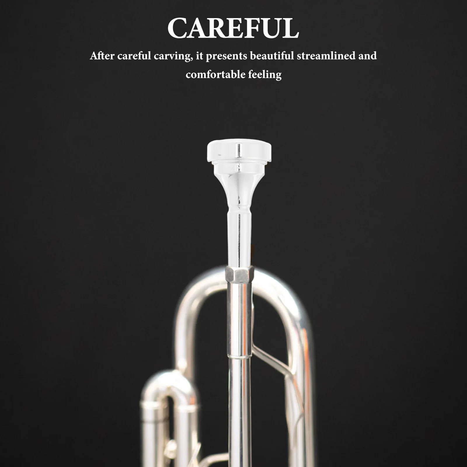 

Brass Cornet Mouthpiece For Short Horn Durable Metal Replacement Part Beginners Practice Fastening Port Shiny Style