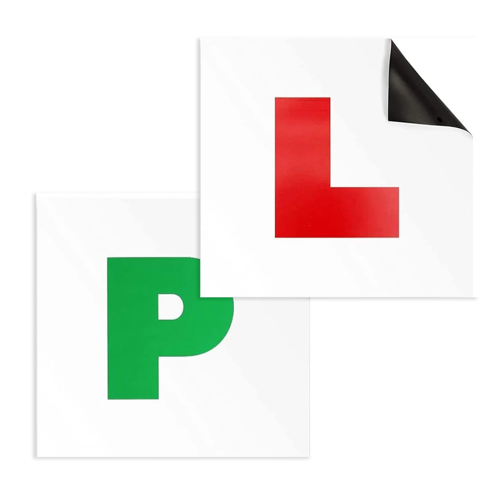

Fully Magnetic Car L & P Plates Red Green For New Drivers & Learners Extra Strong & Thick Learner Plates, Easy to Move Without P