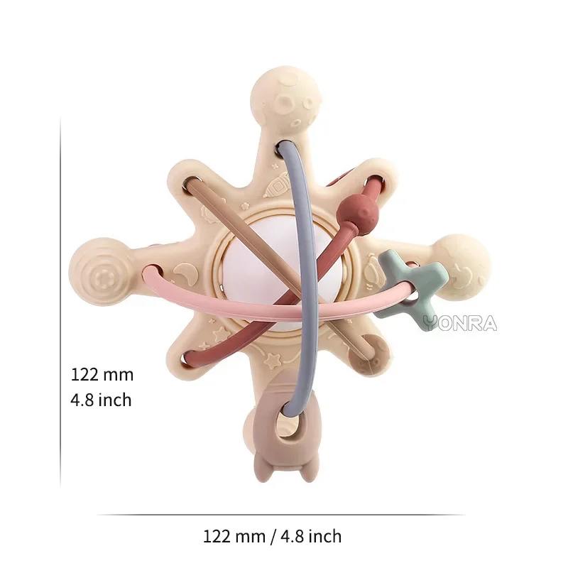 Sonajero y mordedor sensorial, campana de cama, bola de silicona Montessori, juguetes para bebés recién nacidos, regalo para niños, juegos de desarrollo de 0 a 36 meses
