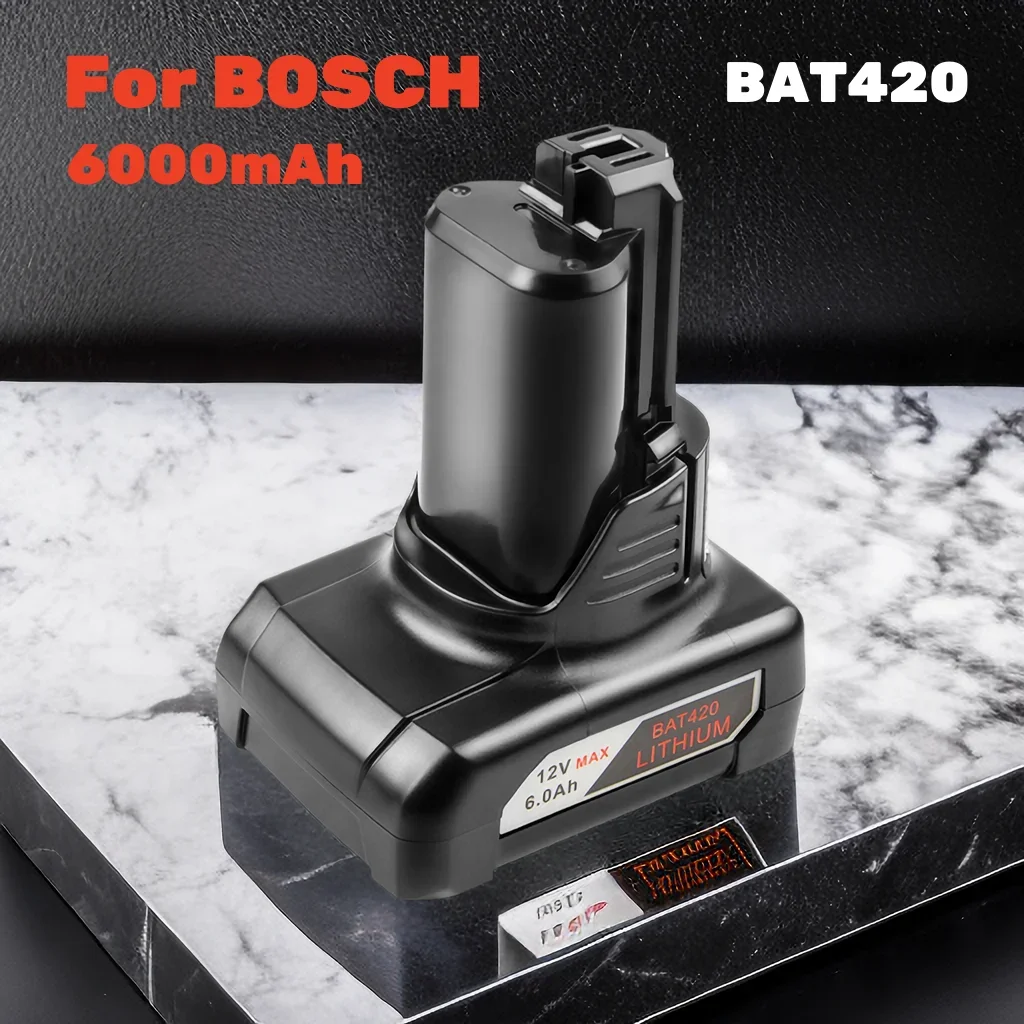 

12V Bosch 6000mAh Li-ion BAT420 Replacement Battery for Bosch BAT411 BAT412 BAT413 BAT414 10.8V Battery Cordless Power Tools