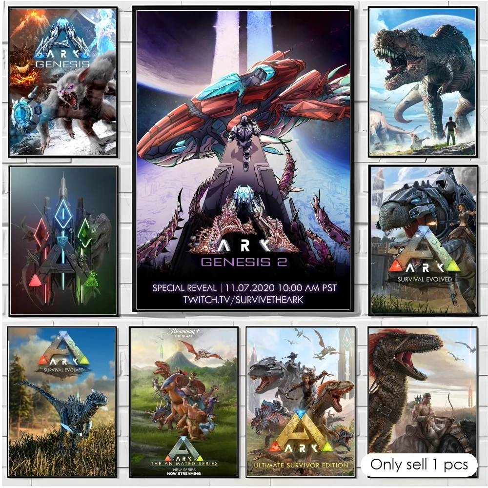 Game A-ARK Survival Ascended Poster Decorative Wall Art Stickers Mural Photo Print for Home Living Room Hallway Decor