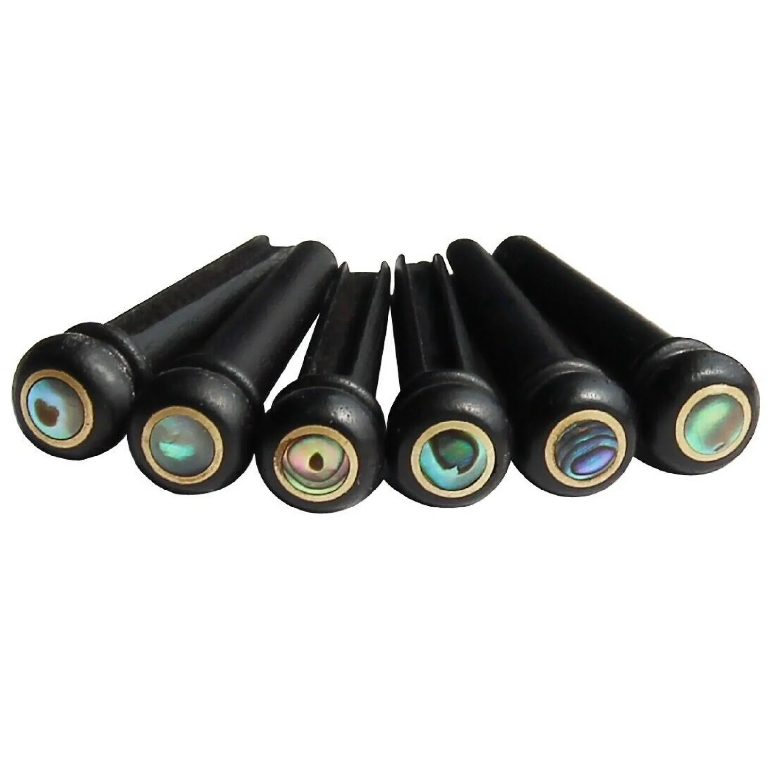 6 حزمة دبابيس جسر الغيتار الأبنوس ث/أذن البحر نقطة النحاس دائرة تنورة ل الشعبية الصوتية الغيتار الكهربائي سلسلة ثابتة الأظافر #3