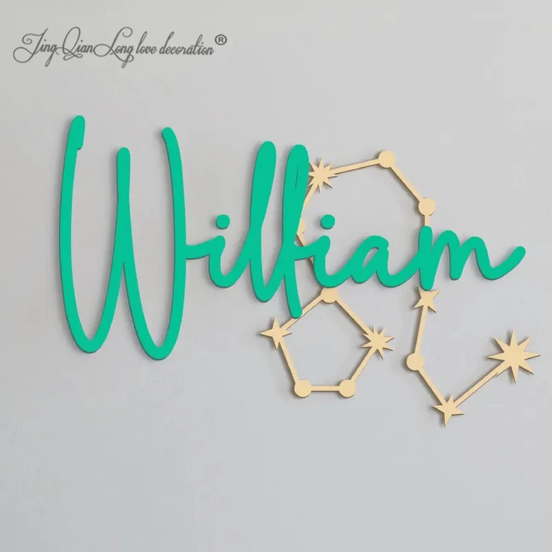 

Изготовленный на заказ деревянный знак с именем зодиака Декор стены с именем звезды