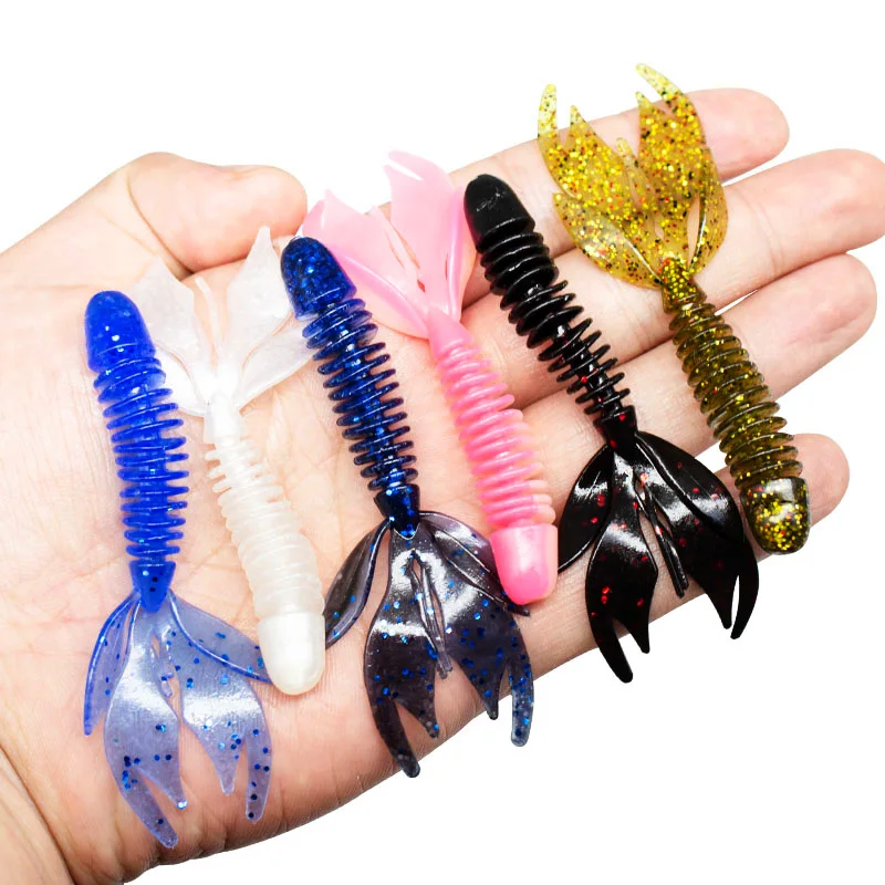 12 Stück Angelköder, weicher Köder, künstlicher Silikonköder, Forellenwurm-Swimbait, Angelzubehör