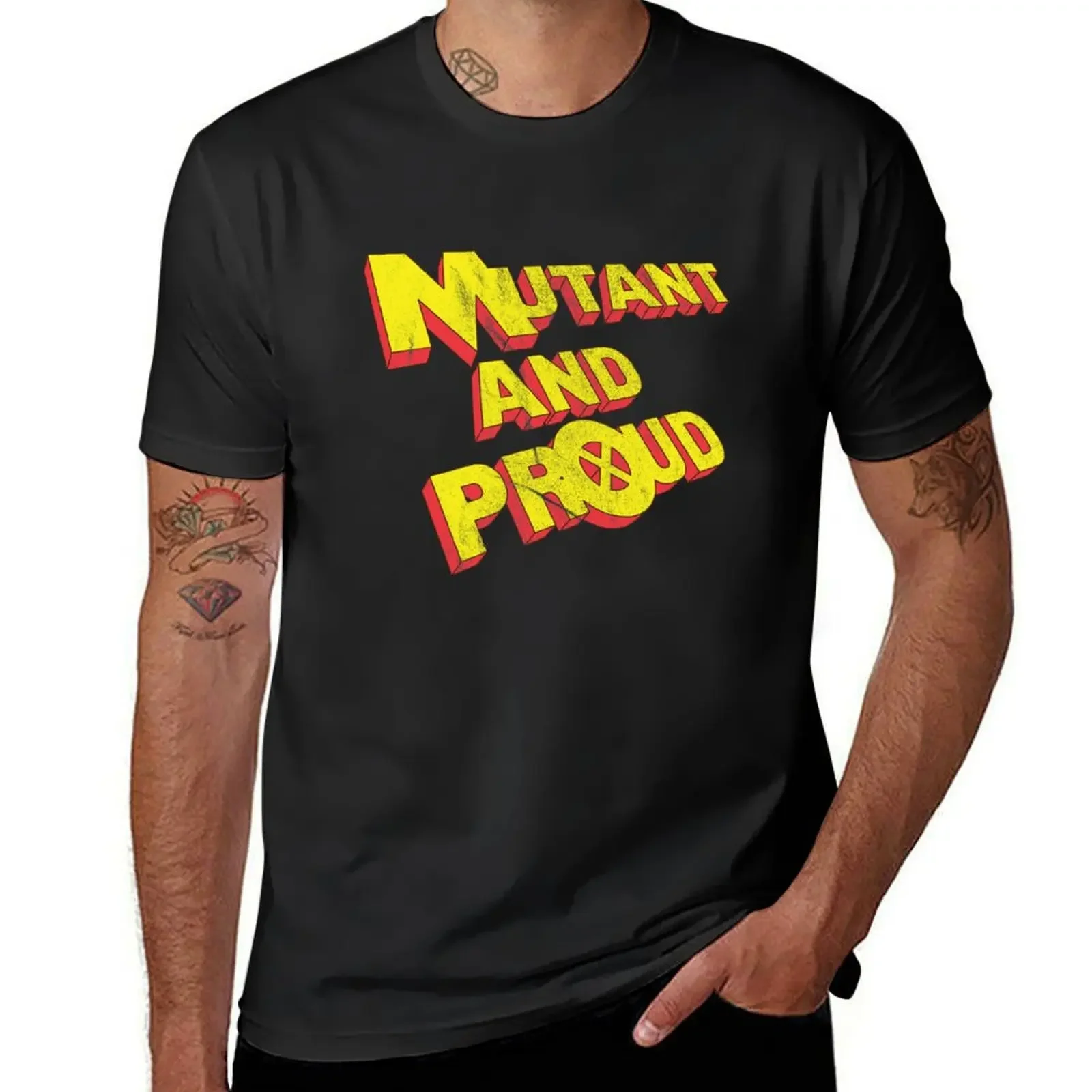 Mutant and Proud T-Shirt street wear vintage boys whites Men's clothing