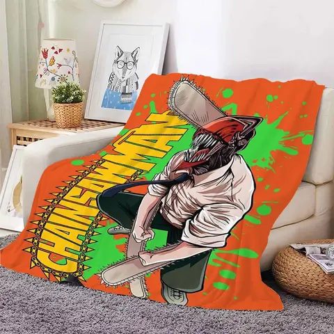 겨울용 소파 담요 킹 사이즈 A-Chainsaws Man 마이크로 화이버 침구 따뜻한 침대 양털 캠핑 낮잠 애니메이션 푹신한 부드러운 담요
