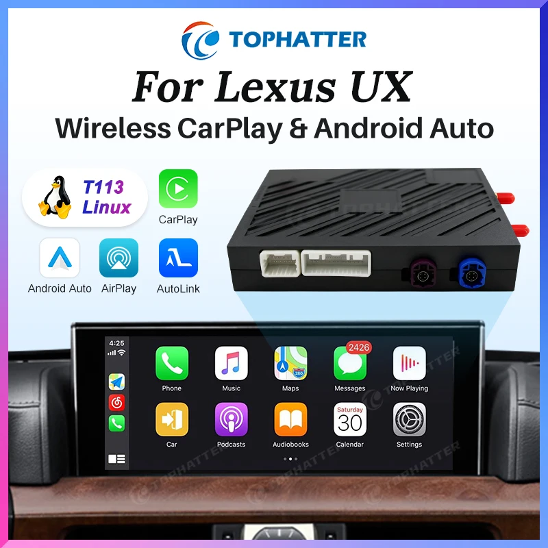 

Wireless CarPlay Android Auto Adapter for Lexus UX 2018-2020 LX570 2016-2021 Compatible with 7" 8" 10.3" 12.3" Original Screen