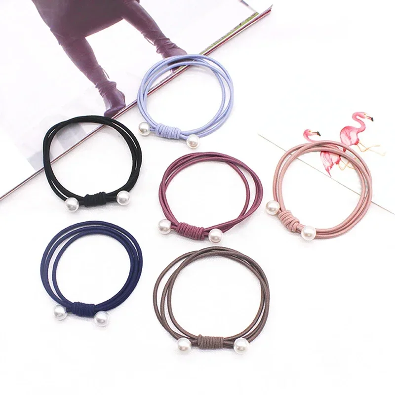 2024 Pearl Elastic Hair Bands Multilayer Hair Ring Ponytail Holder Fashion Headband Rubber Band for Women Girls Hair Accessories