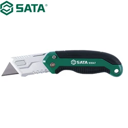 SATA 93647 Folding Utility Knife Dual Color Dual Material Handle Sharp Qnd Durable Blades Comfortable Feel Convenient And Fast