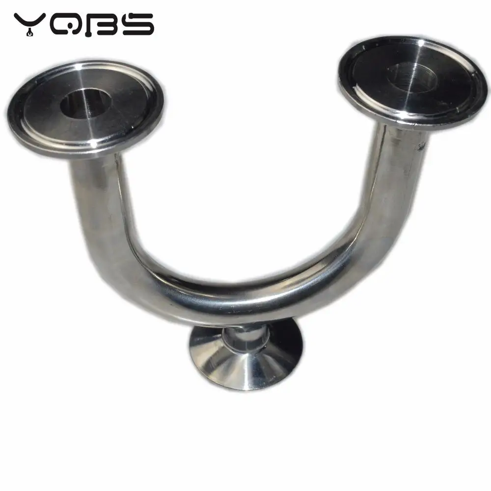 YQBS 3 Way U Sanitary Ferrule Pipe Fittings Tri-Clamp Type Stainless Steel