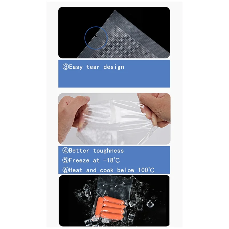 

COME 100 шт. 20X30 см вакуумные упаковочные пакеты с отрывными выступами, прозрачные пластиковые плоские пакеты, пакеты для упаковки пищевых продуктов