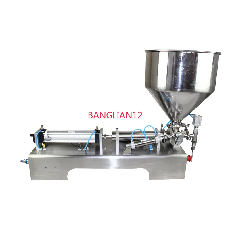 Pneumatic horizontal heating semi-automatic small paste filling machine