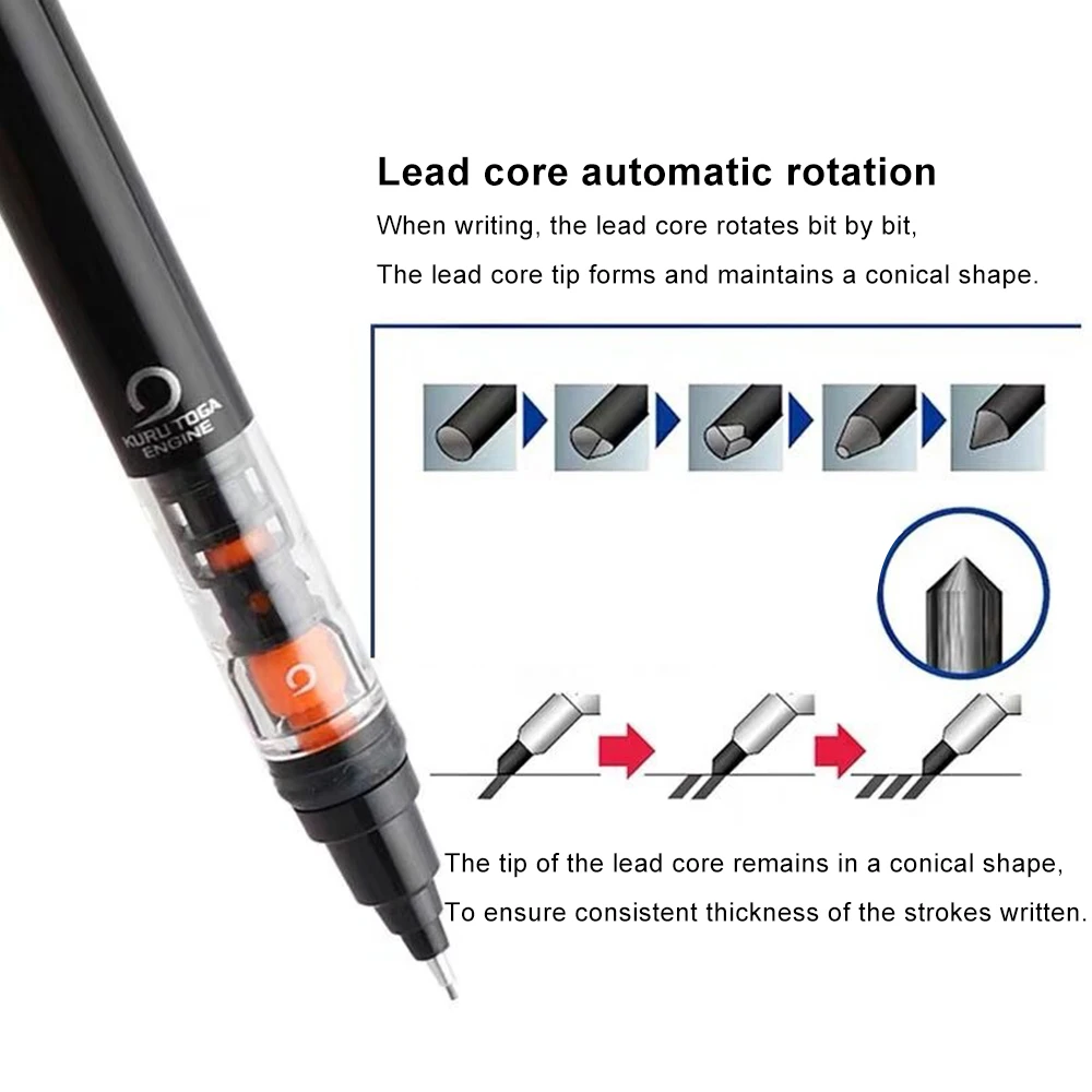 Japan UNI Mechanical Pencil KURUTOGA M5-452 0.5mm Automatic Rotation Double Speed Activity Pencil Kawaii School Stationery