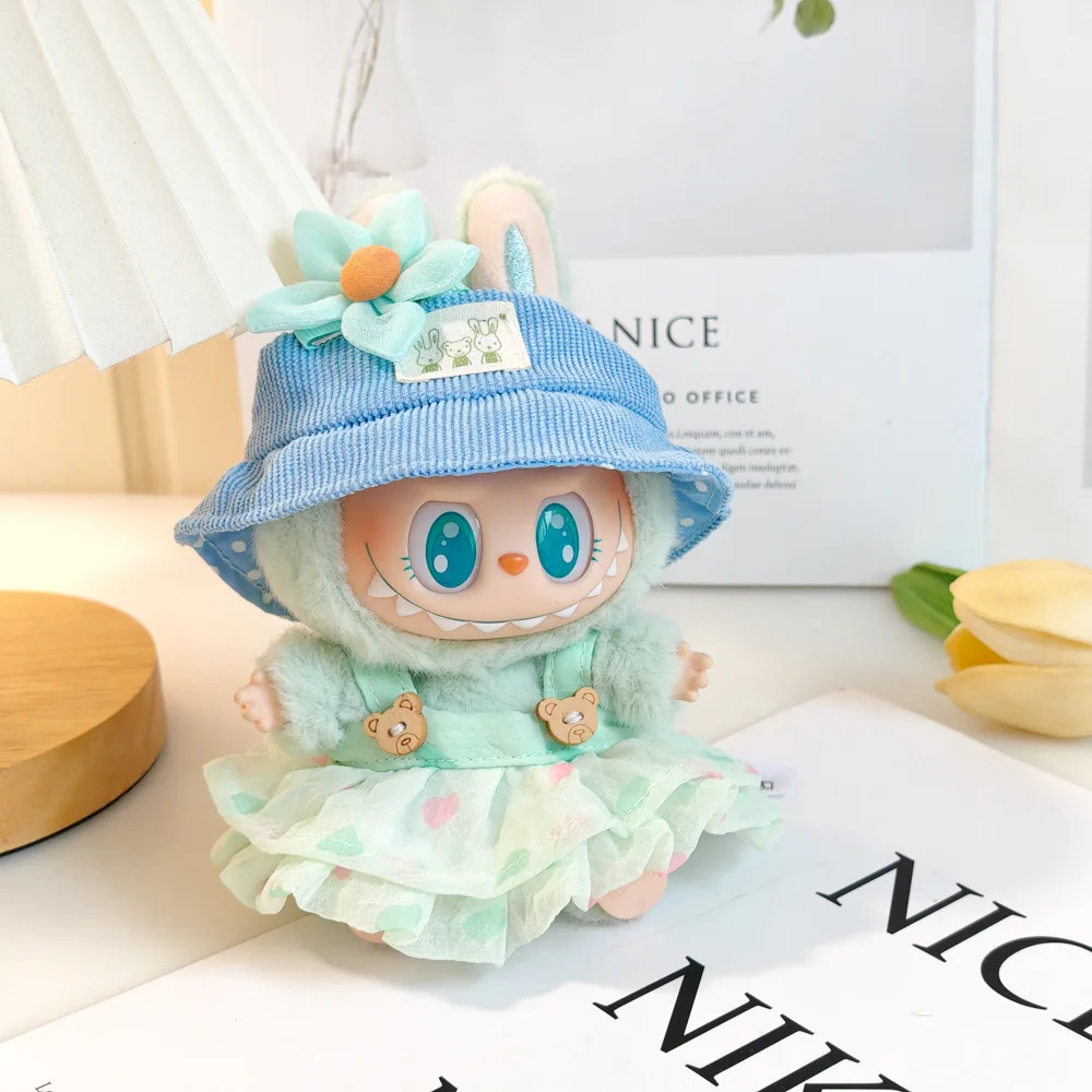 Clothing Only: Suitable For 15-17cm Labubu Doll Clothes Pendants Party Cute Camisole Dresses Dresses Hats Sets of Clothing