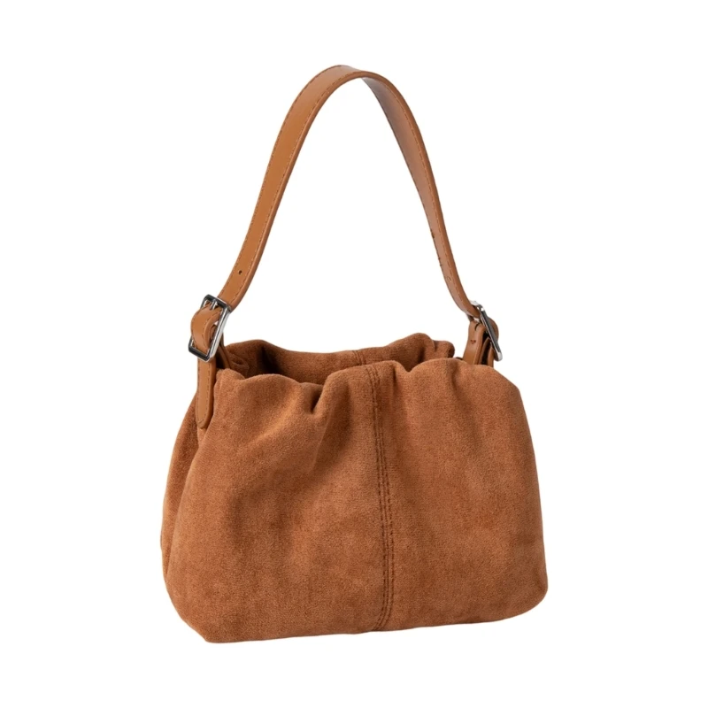 340D Practical Suedes Handheld Bag Multipocket Organization Shoulder Bags Comfortable To Carry Office Essential