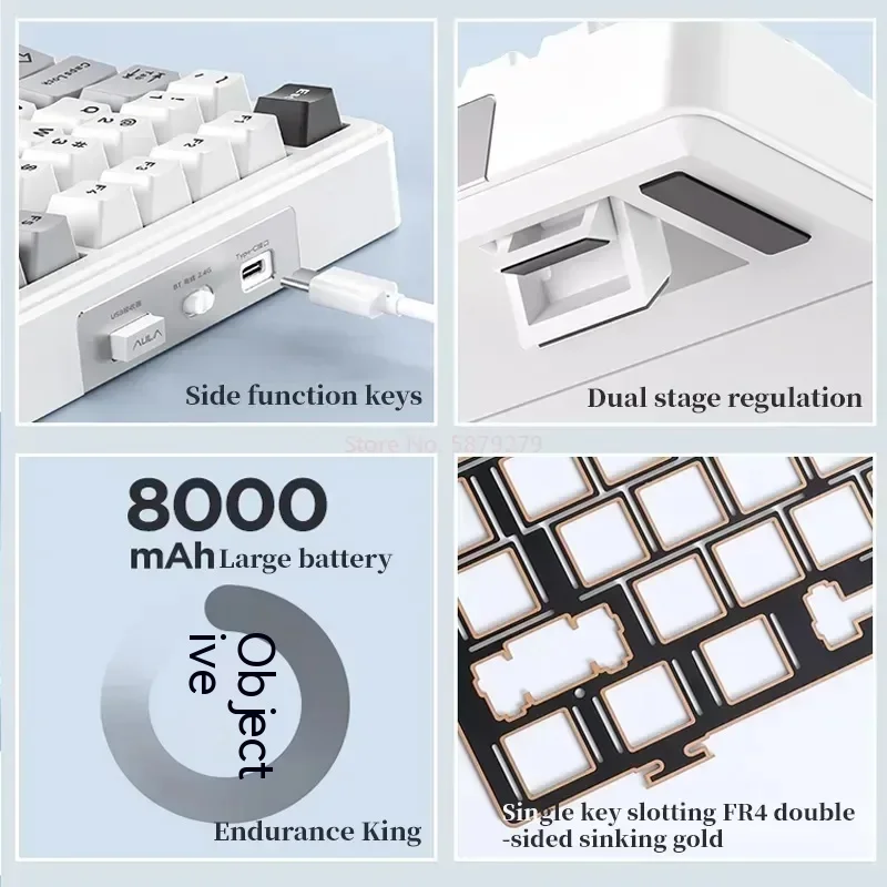 Imagem -05 - Aula F99 Teclado Mecânico Personalizado Estrutura de Junta Chave Completa Tomada Quente sem Fio Bluetooth de Três Modos Jogo Escritório