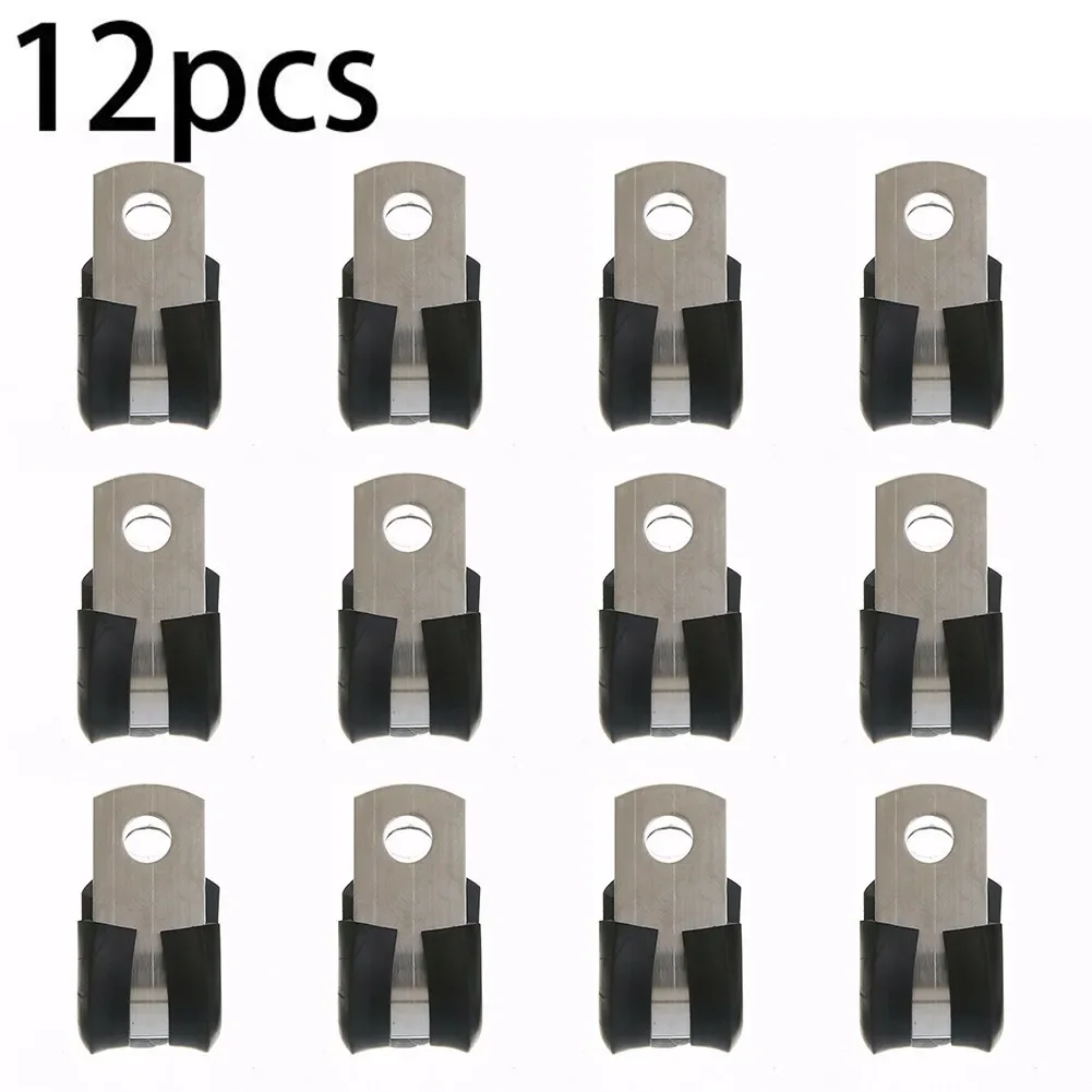 12Pcs Brake Pipe Clip Fuel Line Hose Water Pipe Air Tube Clamps Fastener Rubber Lined P Clips 5/16