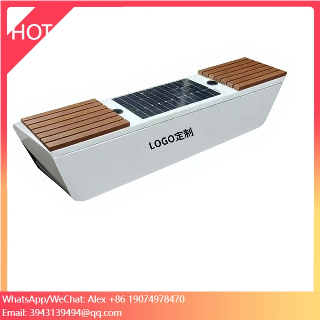 

Solar-powered Stainless Steel Modern Smart Seat For Park & Scenic Area Use USB Rechargeable Bluetooth