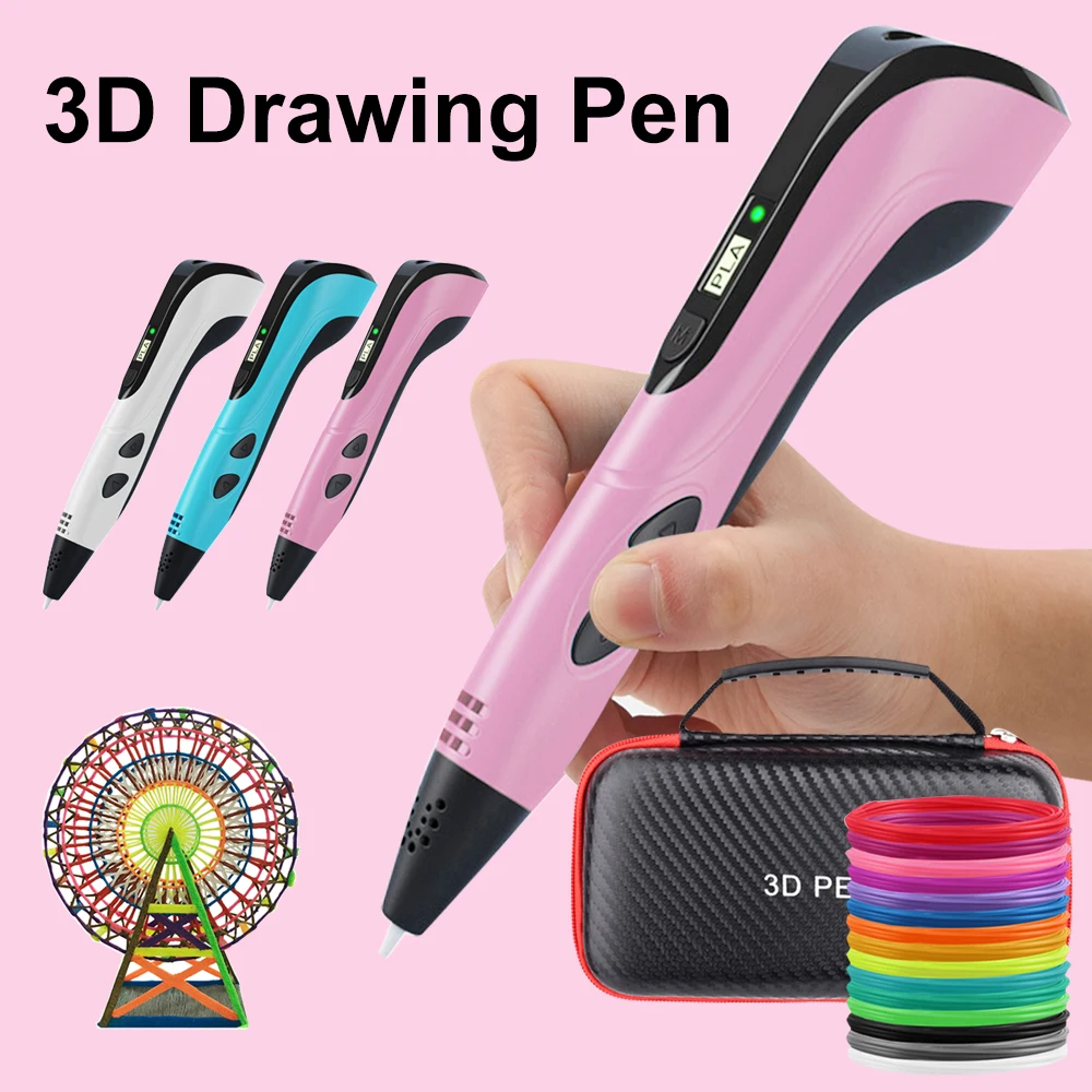 New 3D Pen 1.75Mm Pla Filament Diy Drawing 3D Printing Pens with Travel Case for Children Birthday Christmas Gifts - Image 3