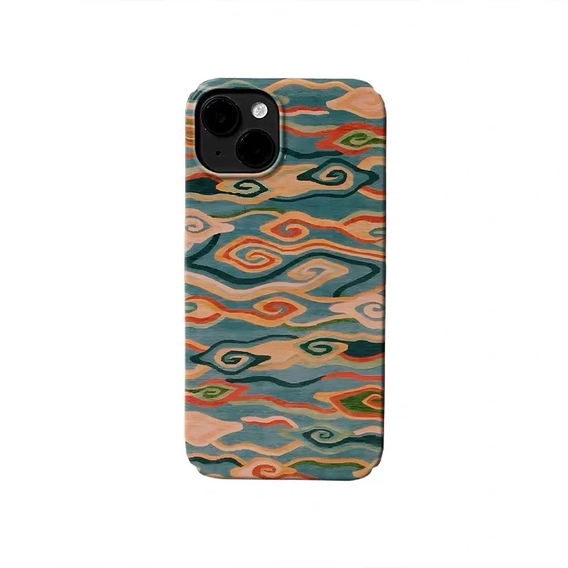 

Colorful Auspicious Cloud Art Design Phone Case for IPHONE 17Air 16E 15PROMAX 14 Plus 13 12MINI 11 16Plus XR Acrylic Phone Cover