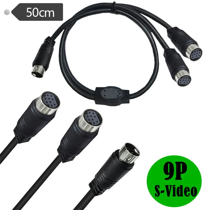 Mini DIN 9-Pin Splitter Y Adapter Cable Mini Din 9 Core Audio/video Cable S-Video Set-Top Box Cable