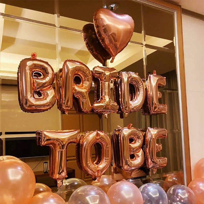 16inches Bride To Be With Ring Banner Wedding Propose Party Decoration Bride Letters Foil Ballon Supplies