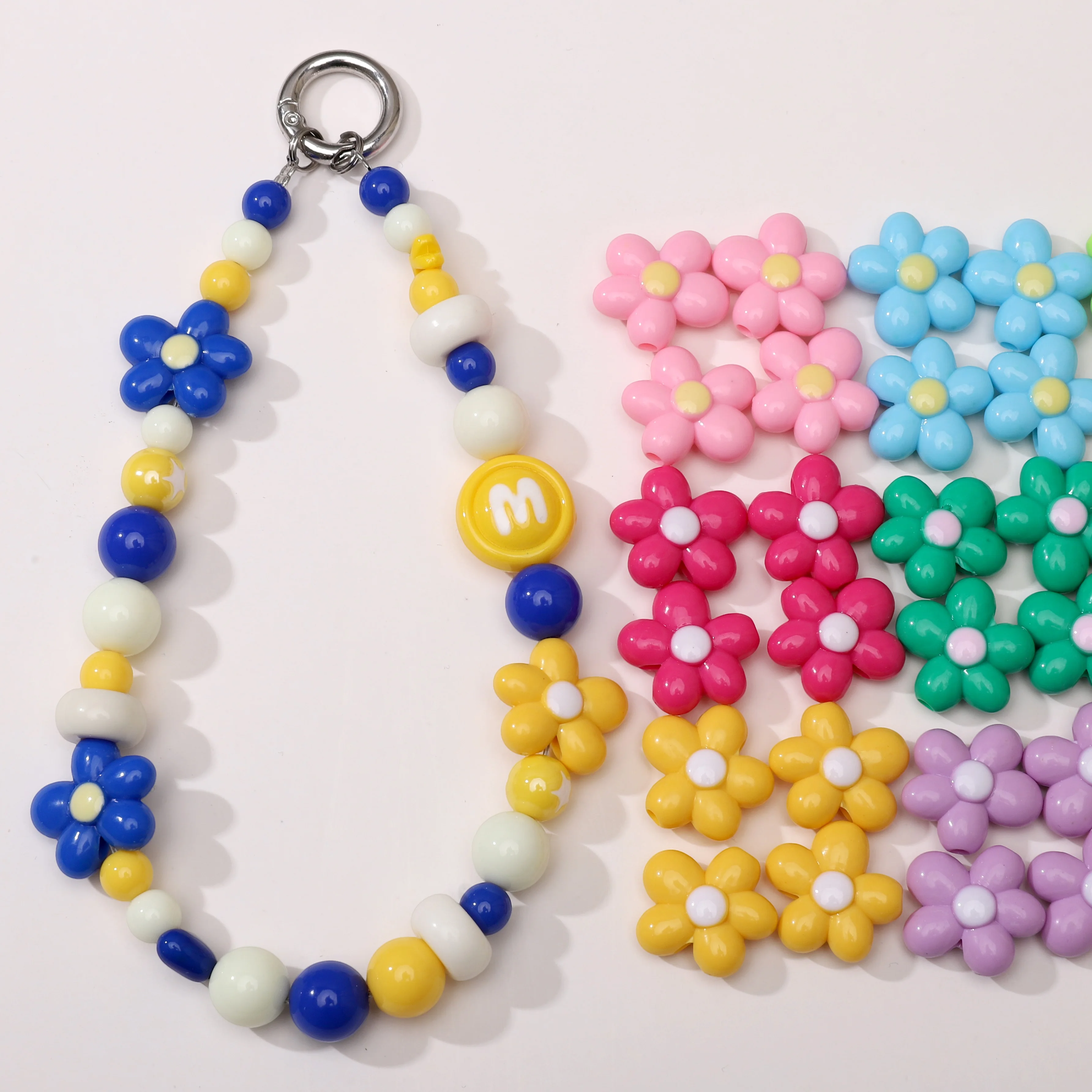 5 قطعة/الحزمة 19 مللي متر قطرات زيت الأكريليك خمسة البتلة زهرة فضفاض الخرز ل عقد دي اي واي سوار القرط صنع المجوهرات الحلي #2