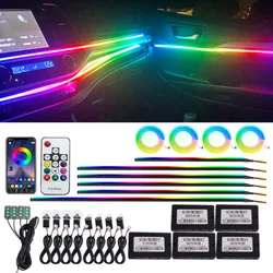 18  in 1 22 in 1 Streamer Symphony Car Ambient Lighting Interior 213 64 Color Rgb Led Light Rainbow Dashboard Acrylic Strip Kit