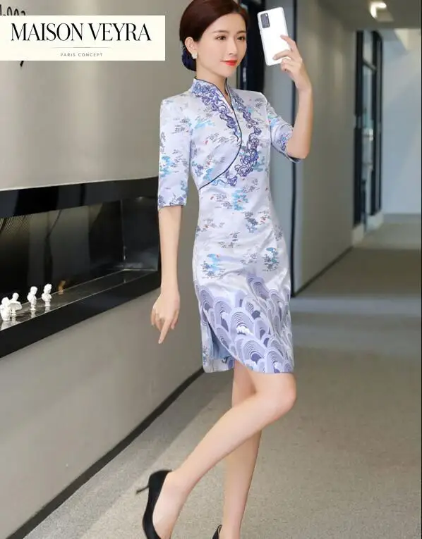 uniforme-de-azafata-vestido-de-verano-para-aerolinea-cheongsam-azul-ropa-de-trabajo-china-para-mujer