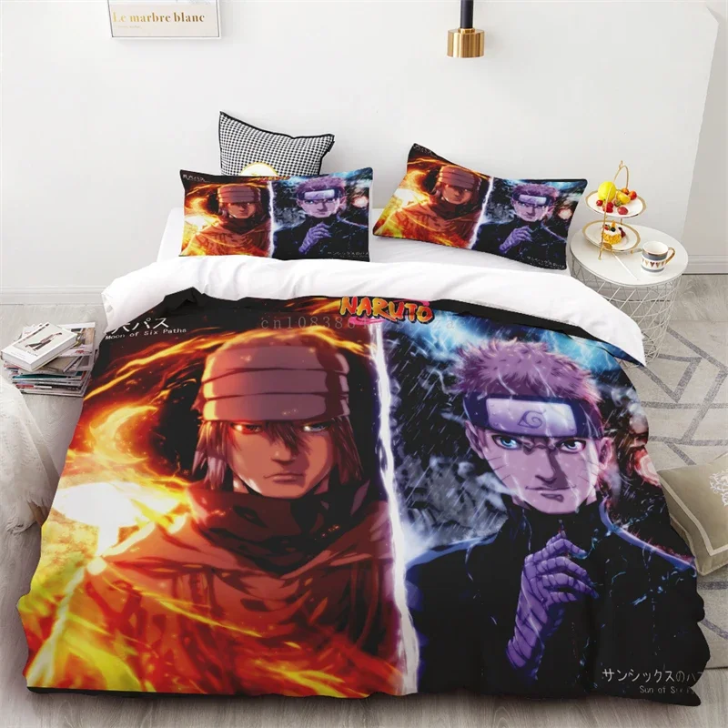 

Duvet Cover Anime Naruto Bedding Three-piece Set One Quilt Cover Two Pillowcases Full Size Queen Adult Children Birthday Gift