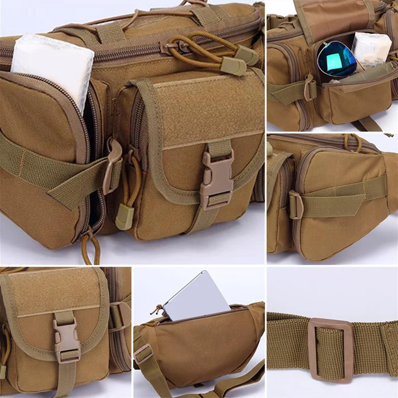 1000D Nylon Waterproof Waist Bag Fanny Pack Wallet Outdoor Molle  Camping Sport Hunting Belt Bag Backpack