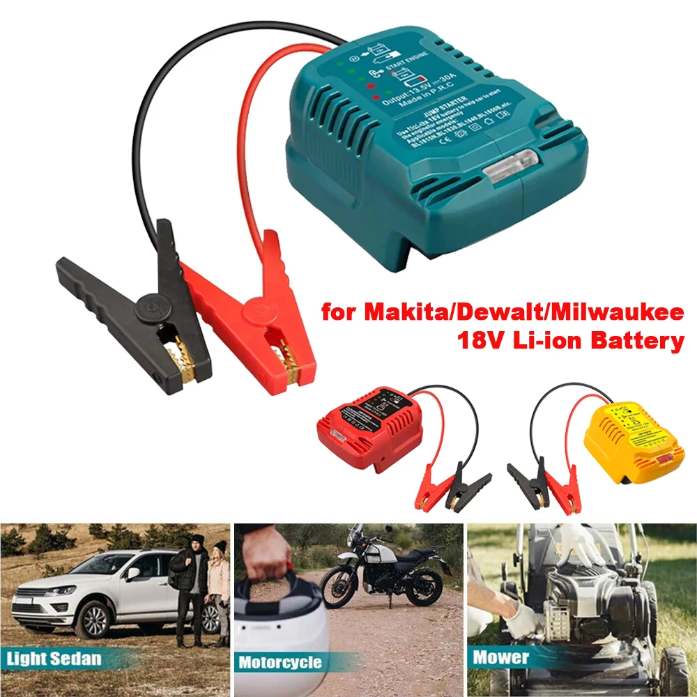 

Jumper Cables Jump Charger for Dewalt/Makita/Milwaukee/EINHELL 18V Batteries 11AWG Jump Starter Battery Booster Cable for Car