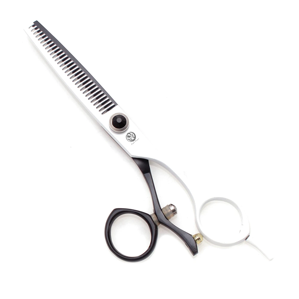 Professionelle Friseurschere 5,5" 6" Purple Dragon JP 440C Drehbare Daumenhaarschneideschere Friseur Effilierschere Z9019 – Detail 14