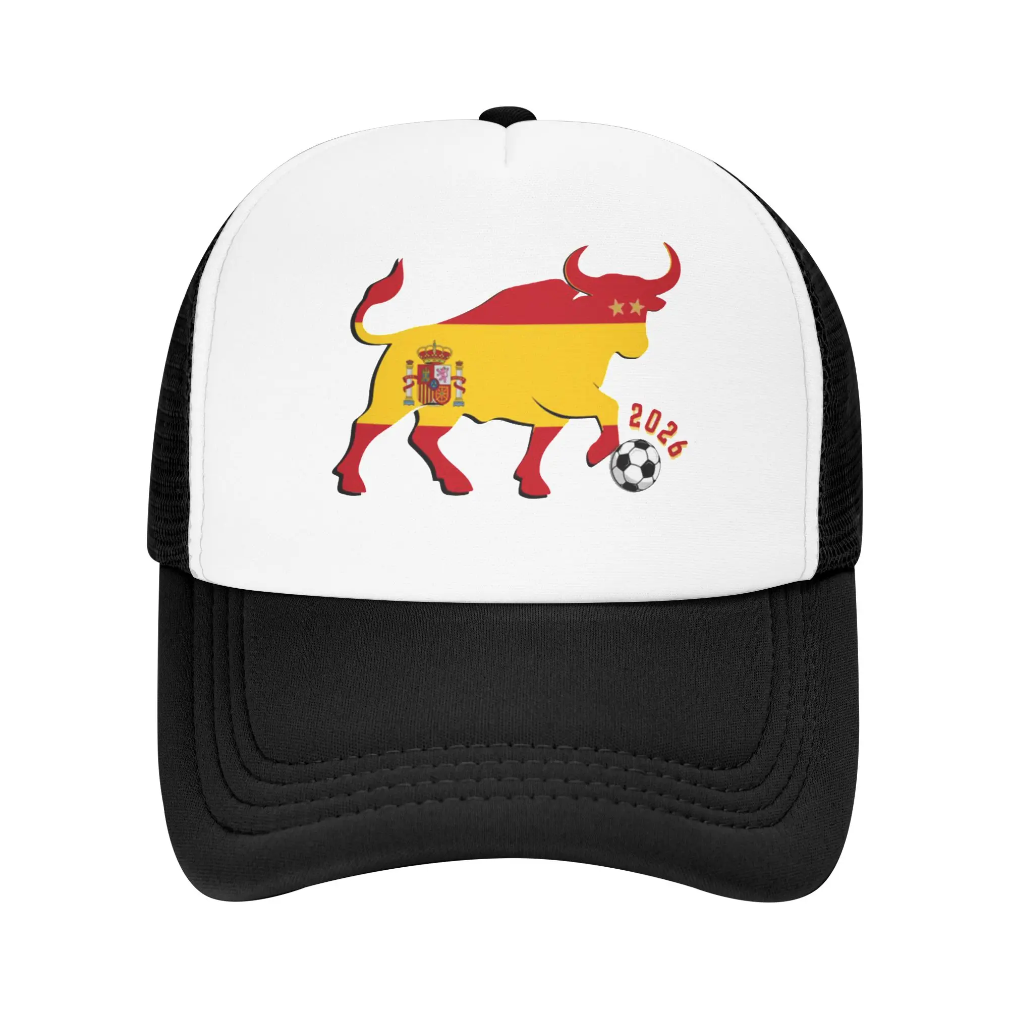 Spain Champion 2 Stars Bulls 2026 Spanish Soccer Sport Mesh Baseball Caps Women Men High-end  Beach Coquette Hat Snapback Cap