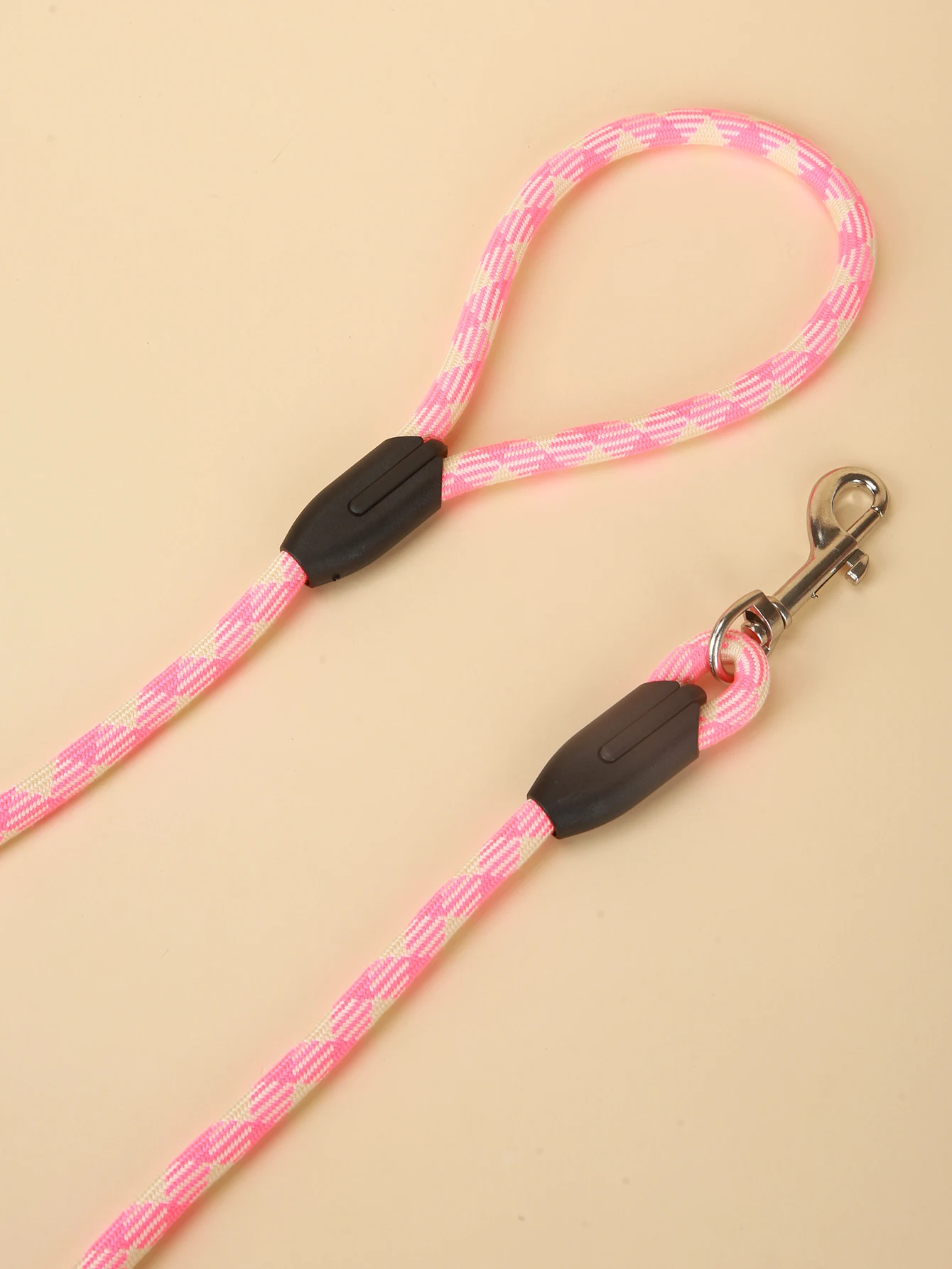 1pc Pink Round Rope Pet Dog And Cat Leash Leash Harness