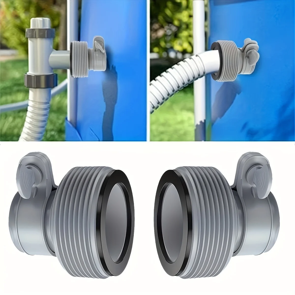 2Pcs Type‑B Pool Hose Adapter 1.25