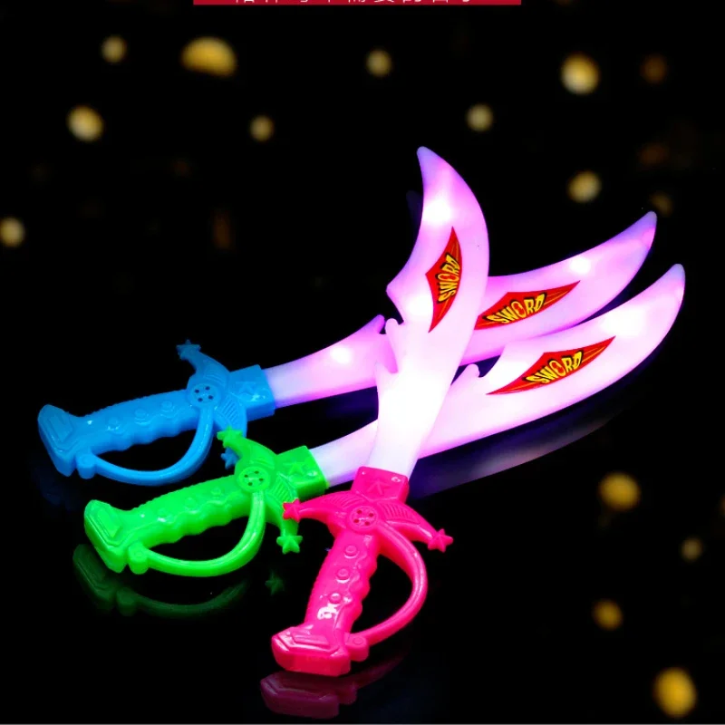 Children Luminous Sword Toys Boy LED Coloured Lights Axe Wolf Fang Stick Creativity Funny Kids Birthday Gift Glow Party Supplies