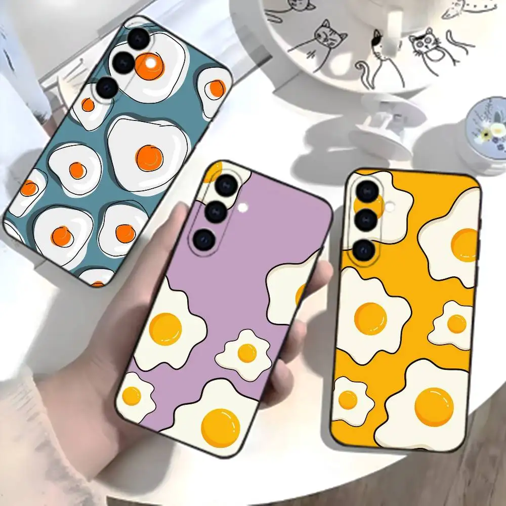 Fried egg-ins Phone Case For Samsung Galaxy A73,21,22,32,71,53,52,51,80,5G Soft Black Cover