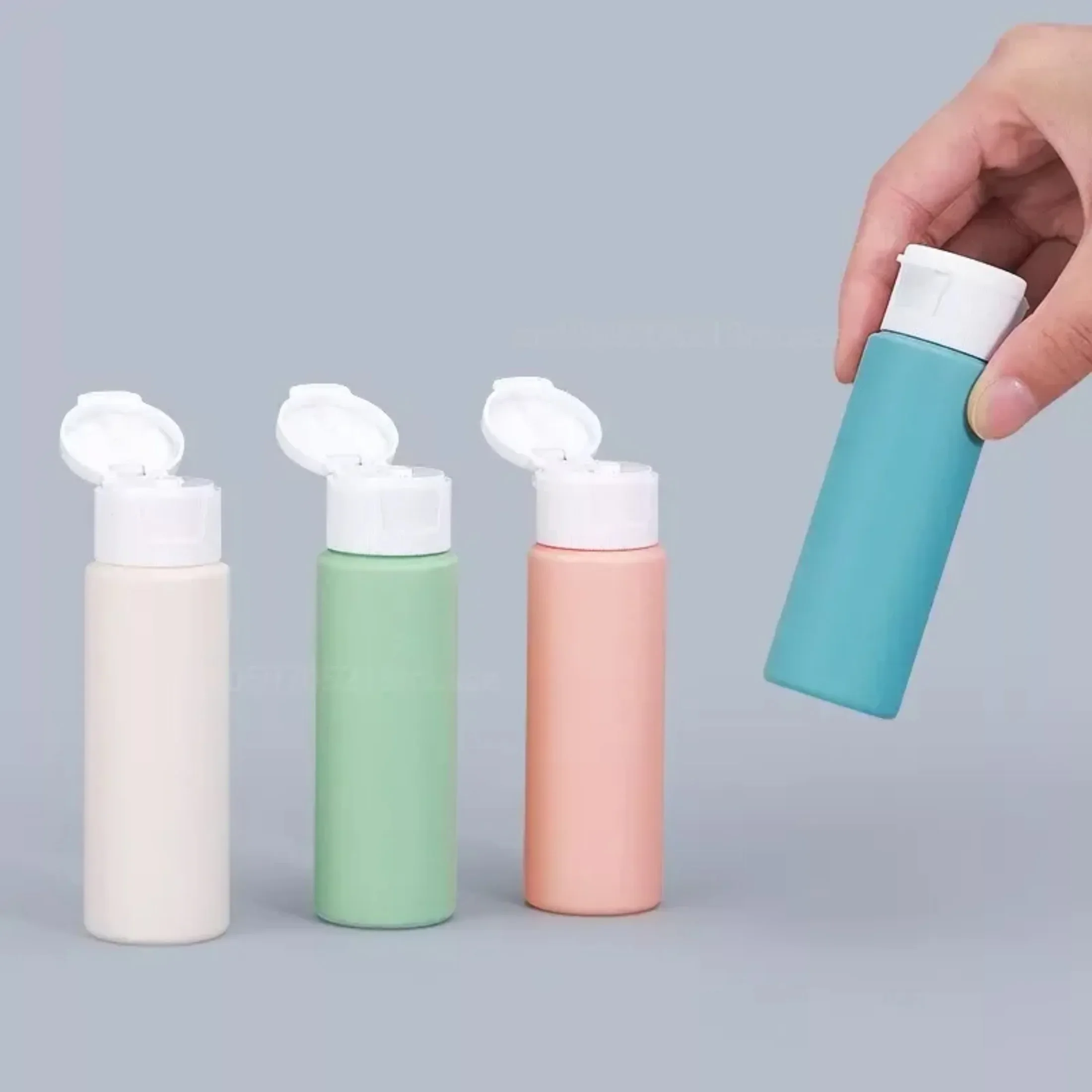 Juego de botellas de recarga esenciales de viaje, contenedores vacíos de silicona suave para cosméticos, botella dispensadora reutilizable para