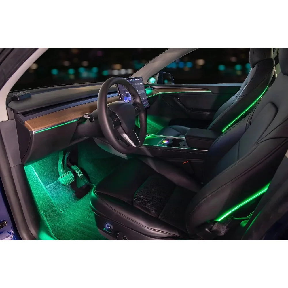 Upgrade RGB Led Car Interior ing Accessories for Tesla Model Y/3 2021-2022  Atmosphere Decoration Light view 2