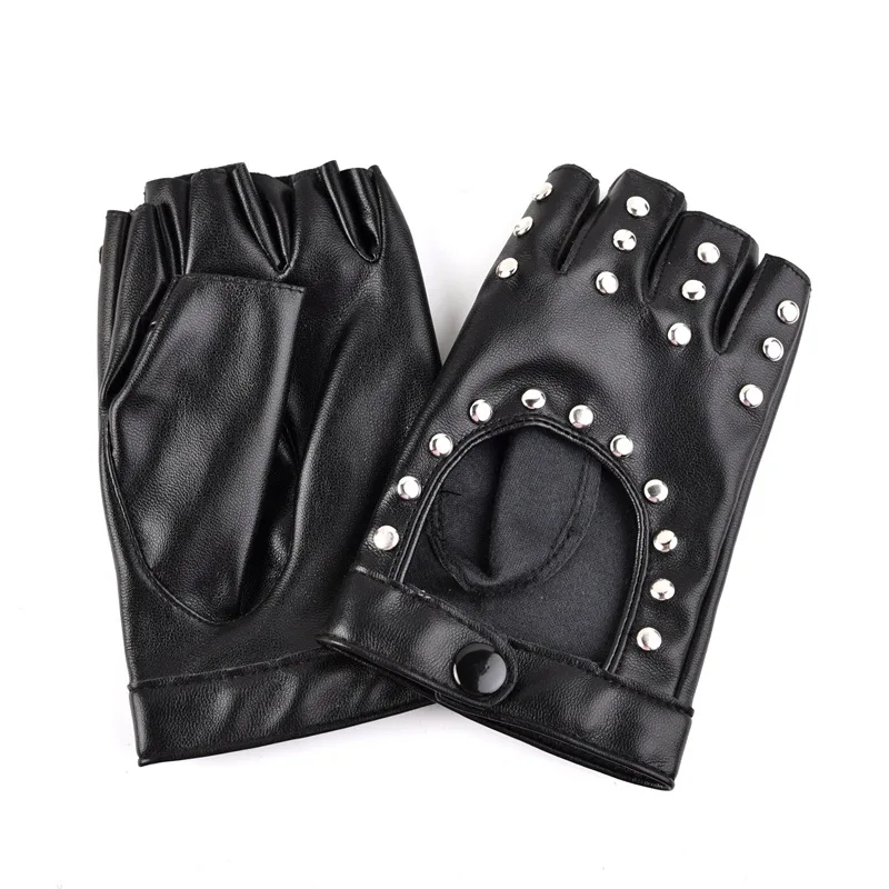 Перчатки Willow Nail Fashion Performance Pu Hollow Leather Half Finger Stage Steel Tube Dancer Bar Stage Street Dance Performance