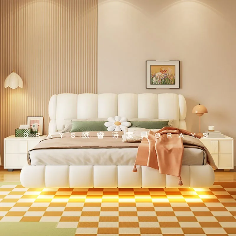 Loft Queen Bed Bedroom Luxury Sleeping Modern Girls Comfortable Cheap Princess Design Bed Soft Cama Solteiro Modern Furniture